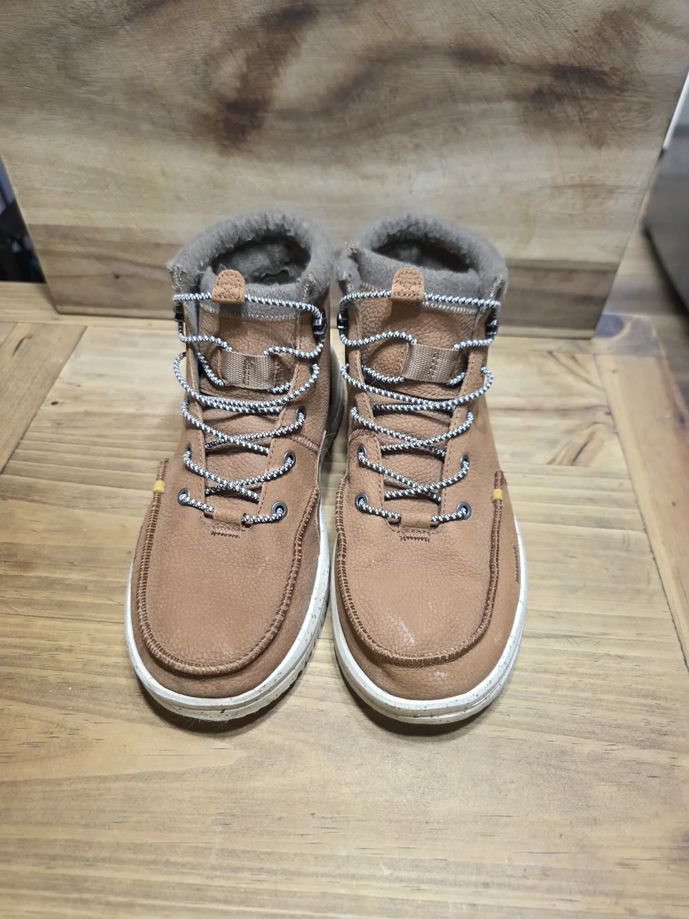 Men's Hey Dudes Brown Leather Lace-Up Casual Boot